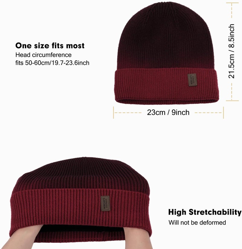 Wmcaps Winter Beanie for Men Women, Fleece Lined Beanie Soft Warm Knit Hat Ski Stocking Cuffed Cap - Image 3